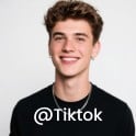 A sample image of a boy wearing a black short sleeved shirt with a Tik Tok watermark