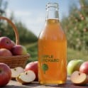 A pixelated image of a bottle of apple juice but in smaller size
