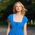 Small sample pic of a girl in a blue dress