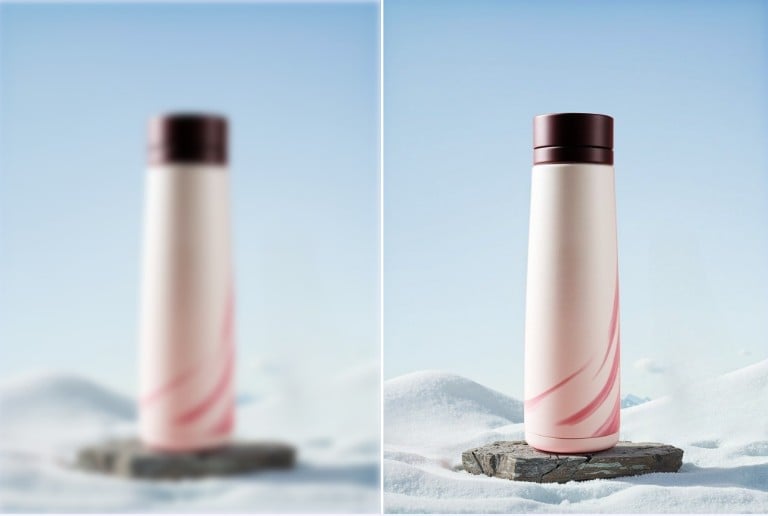 AI photo blur remover effect featuring gaussian blur filter