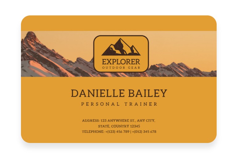 Add the yellow mountain climbing outdoor sports club logo to the promotional poster