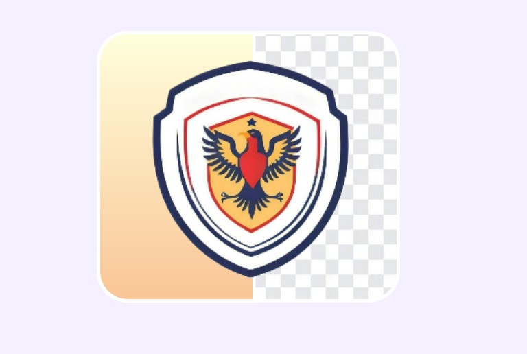 Remove the yellow background of the eagle emble