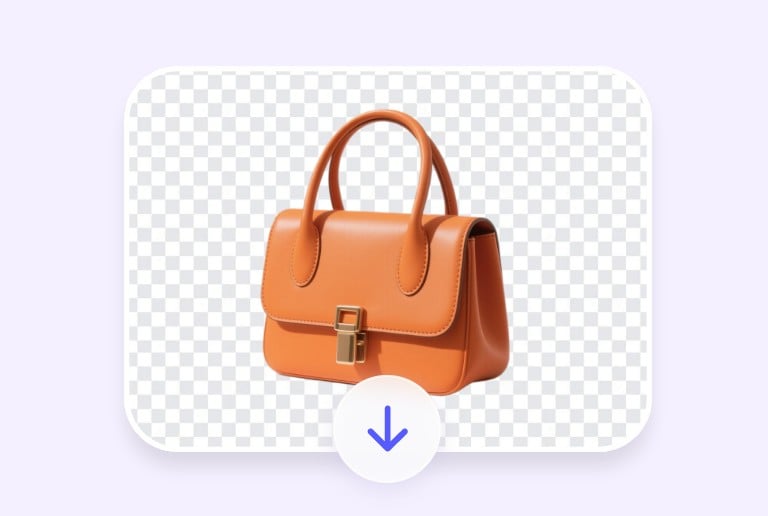 Save the transparent orange handbag image