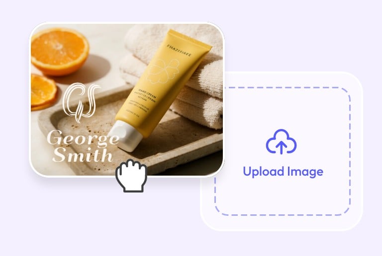 Step 1 upload a photo of a yellow face wash with a brand seal to pxbee photo stamp remover