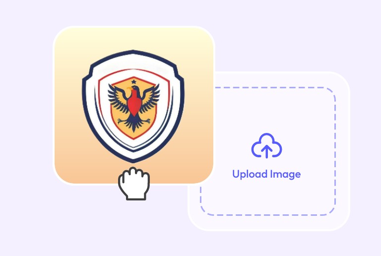Upload a yellow background eagle emblem to pxbee logo background remover