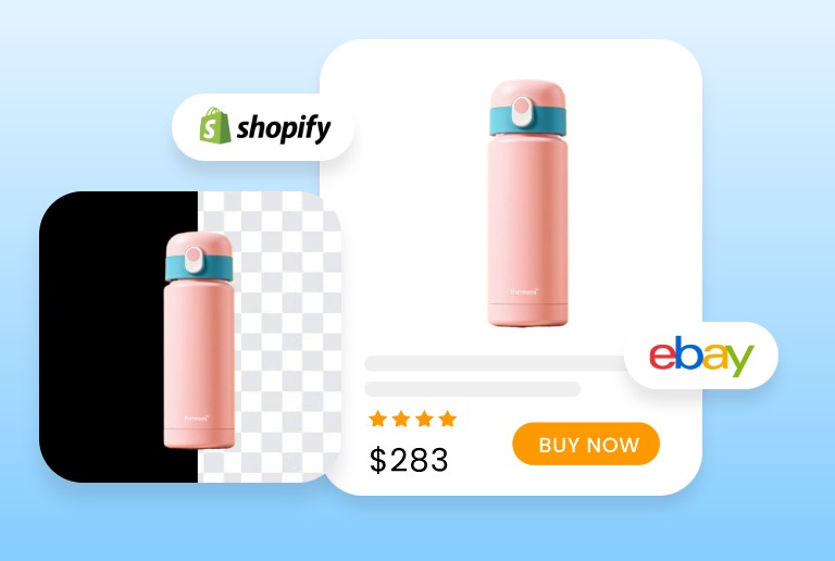 Change the black background of a pink cup image to pure white and use it for e commerce platforms