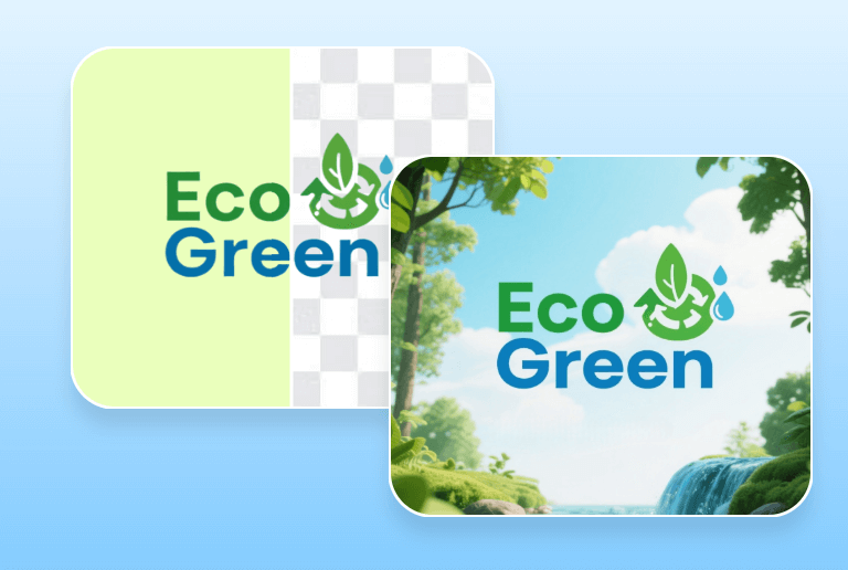 Change the original bg of a logo to an ai bg