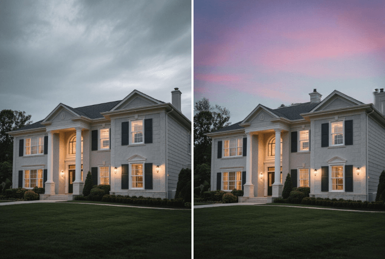 Change the sky of a real estate photo