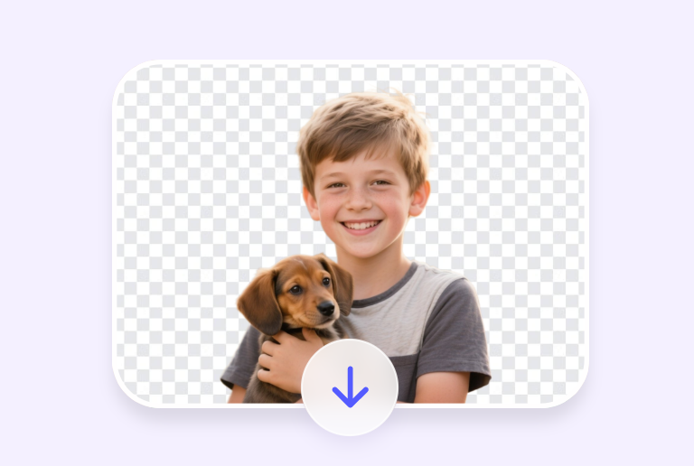 Download the transparent photo of a boy holding a puppy