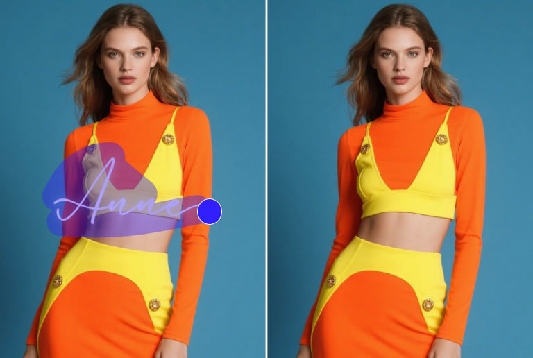 Erase watermark from portrait photo for social media