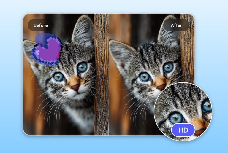 Remove a emoji from a photo of a cute cat without losing quality