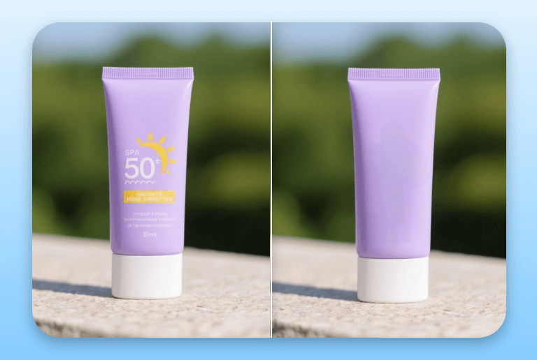 Remove logo from a skincare product