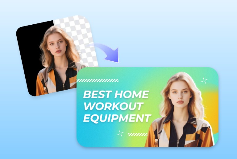 Remove the black background from a fashion girl image and use it for making slides