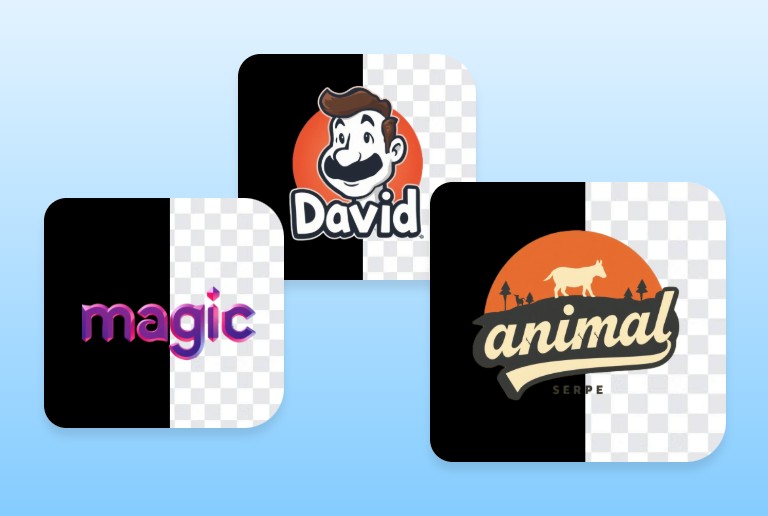 Remove the black background from logo and text images