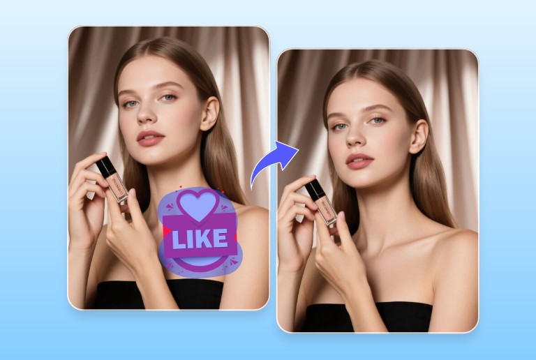 Remove the emoji from a cosmetic marketing photo