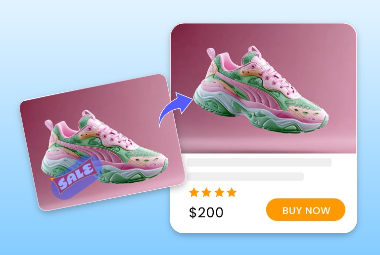Remove the emoji from a product photo of shoes and use it for an e commerce platform