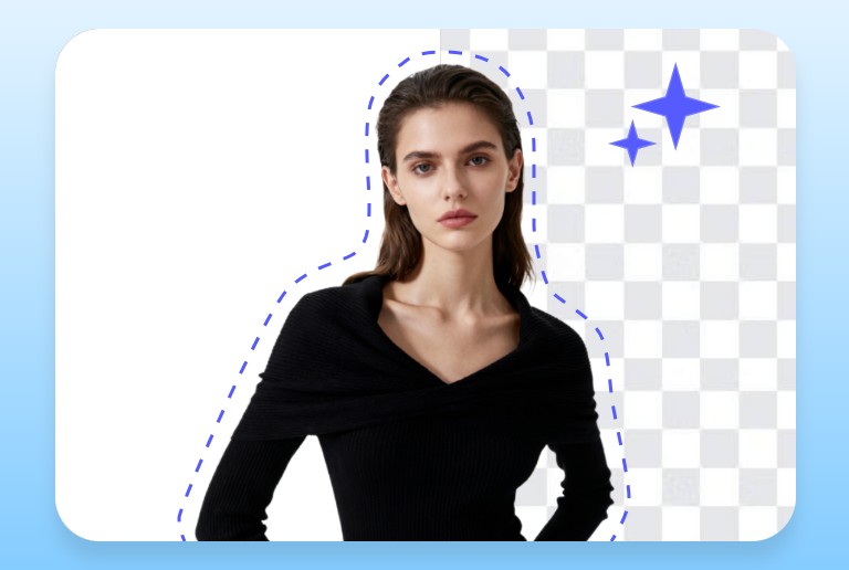 Remove the white background from a womans image