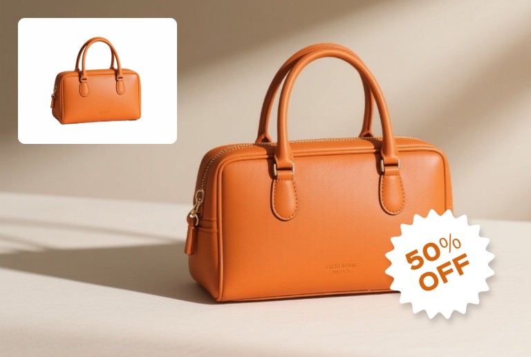 Replace background in a bag photo to create advertisement image