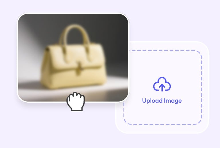 Step 1 upload a blurry image featuring a yellow bag