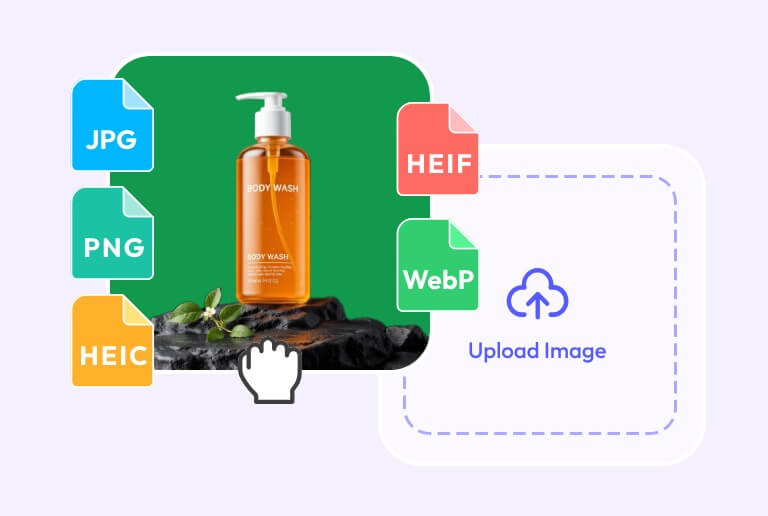 Upload a green screen product image in multiple formats to pxbee green screen remover
