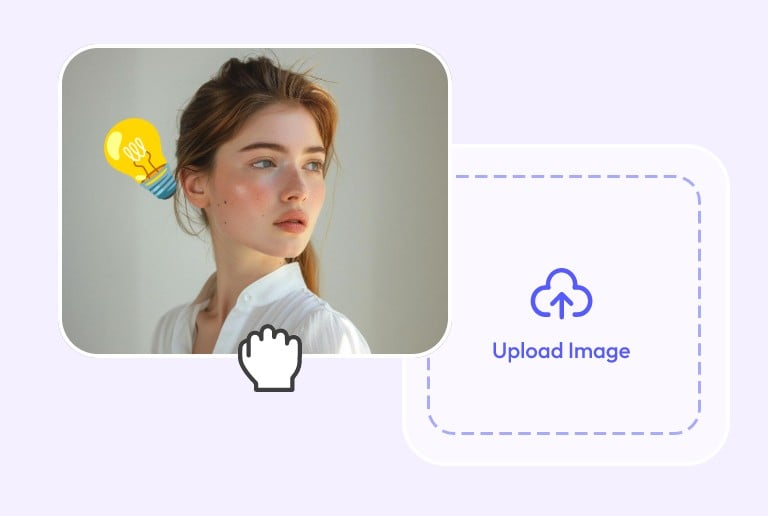 Upload a photo of a beautiful woman with an emoji