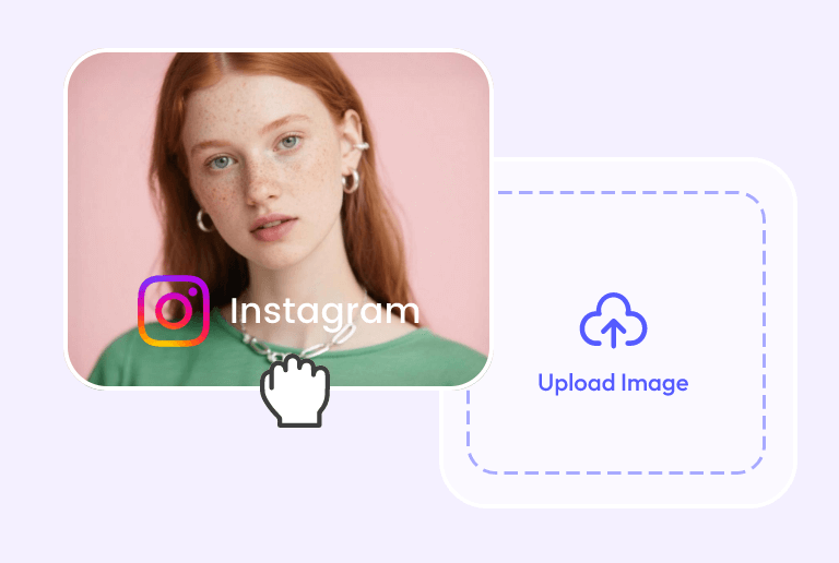 Upload a photo of a girl with ins logo