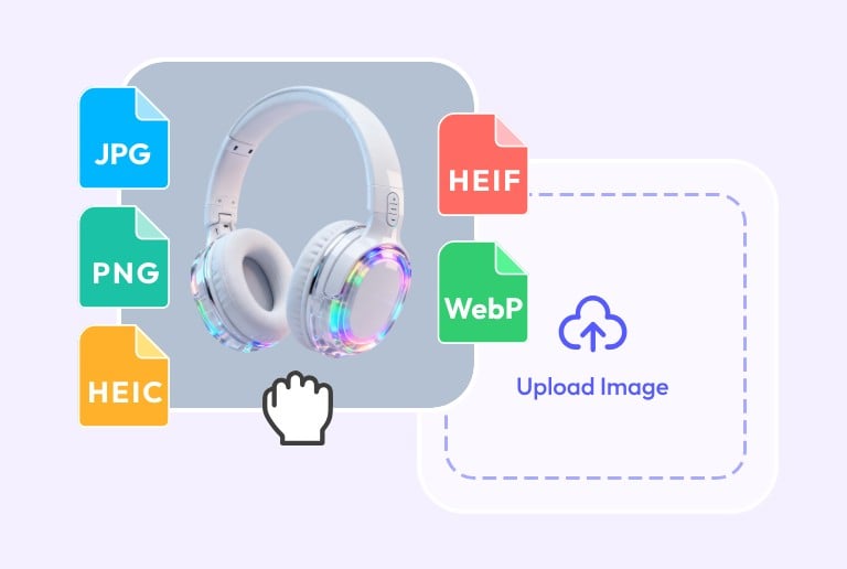 Upload an image of over ear headphones in multiple formats to pxbee