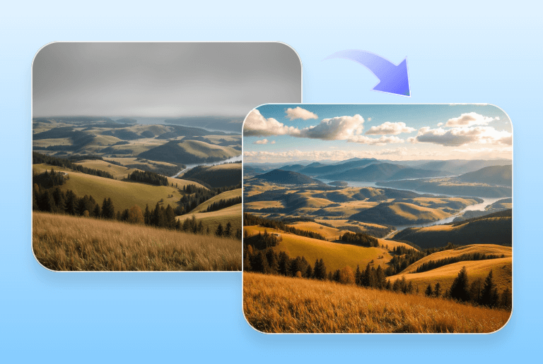 Use AI image filler to change sky