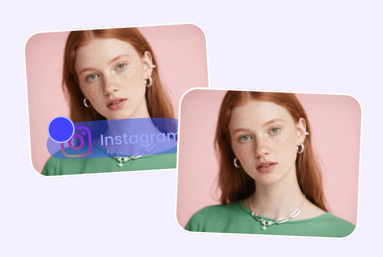 Use pxebee magic eraser to get rid of the ins logo