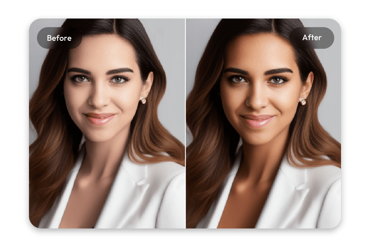 Change the skin color of a woman from white to brown