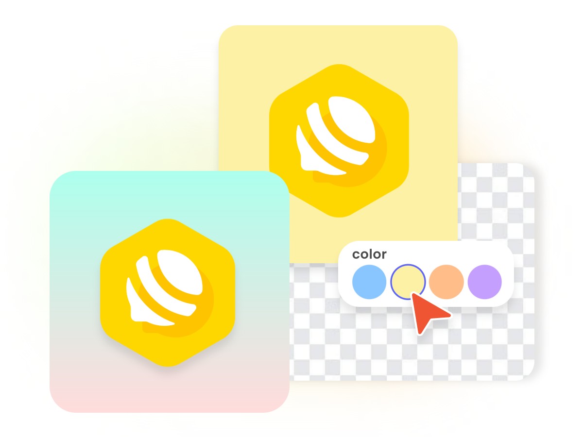 Edit and change the background of a blue background with a yellow cut lemon logo in the middle to yellow or transparent background