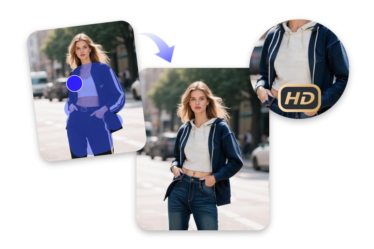 HD high quality and realistic clothing changing effects