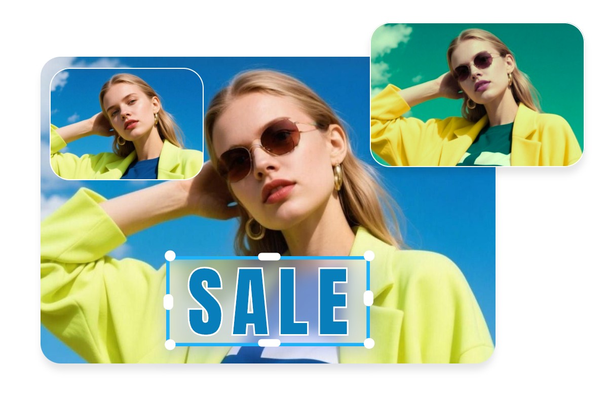 Add sunglasses to girl photo and apply filter