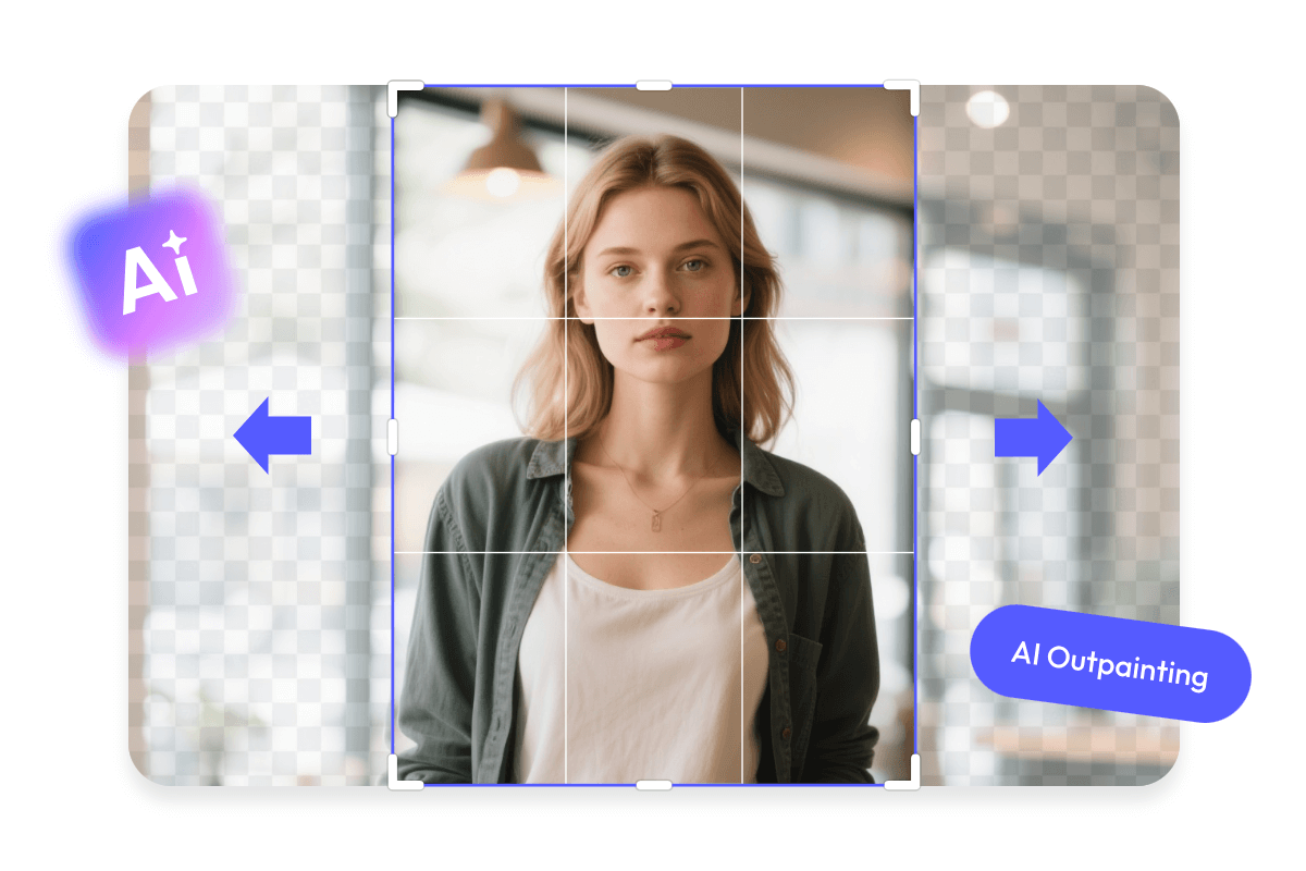 Ai outpainting with seamless object detection