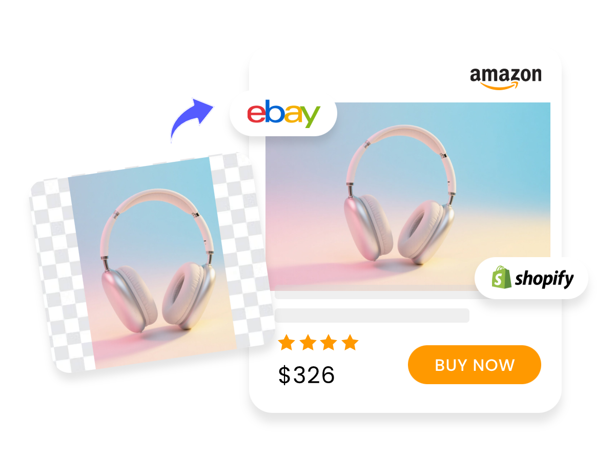 Autofill the background for product image of headphone