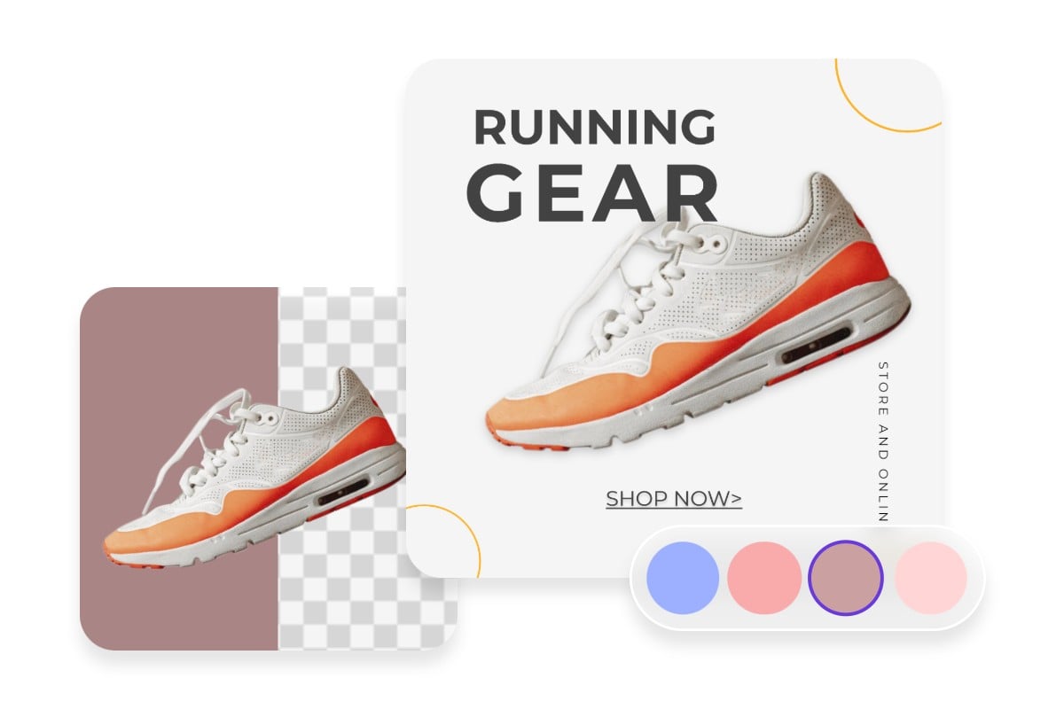 Change the background of a product photo of sneakers and edit the background