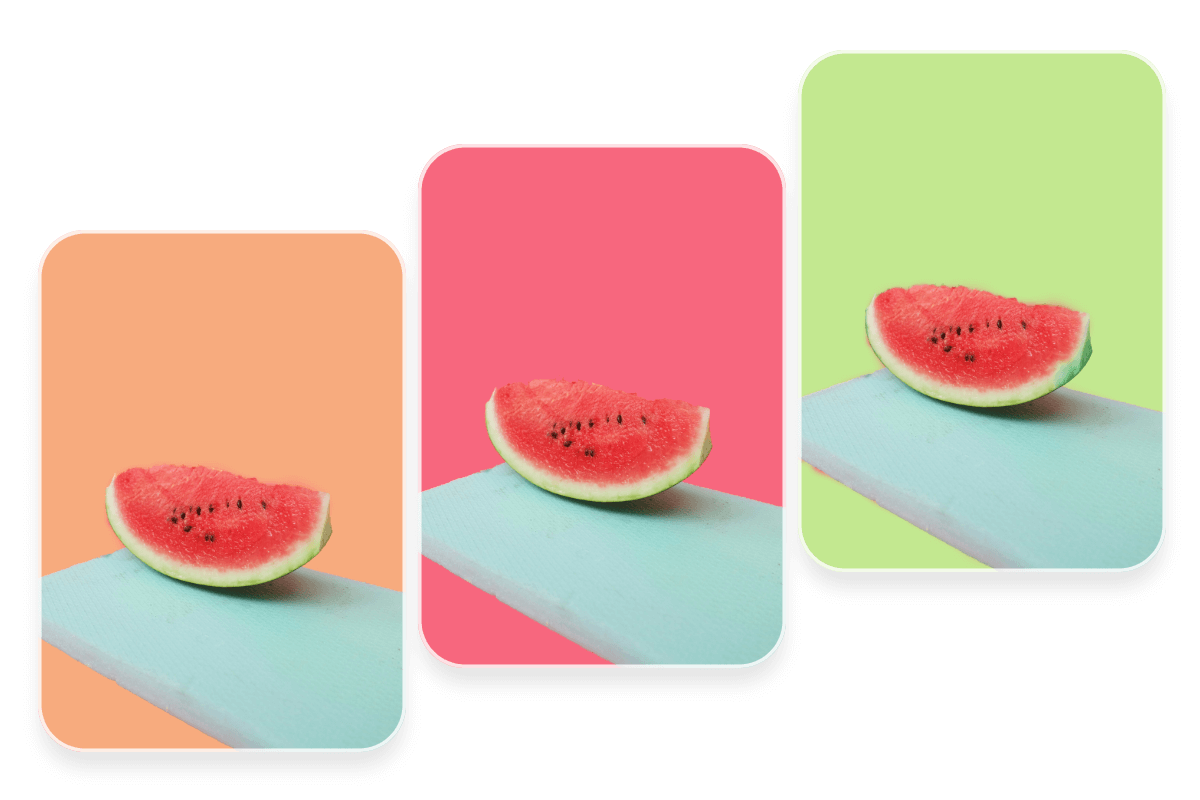 Change the backgrounds of a watermelon picture with pxbee color replacer
