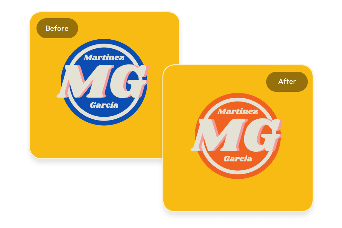 Change the color of a logo from blue to orange