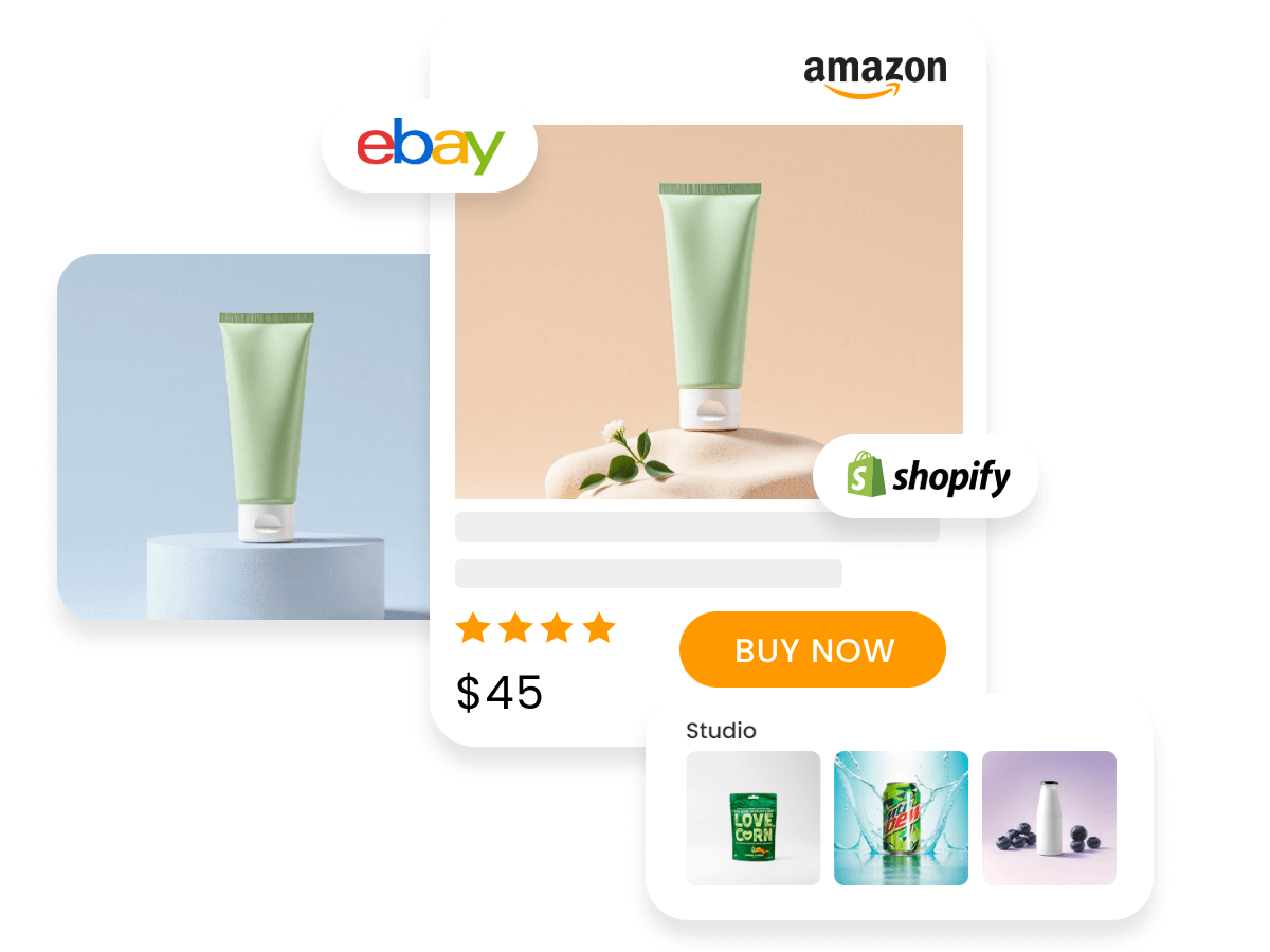 Change the original bg of a skincare product photo to an ai bg for amazon listing