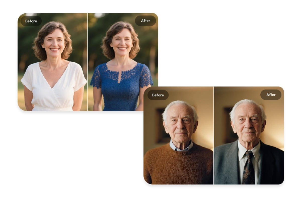 Clothing swap effects for the elderly