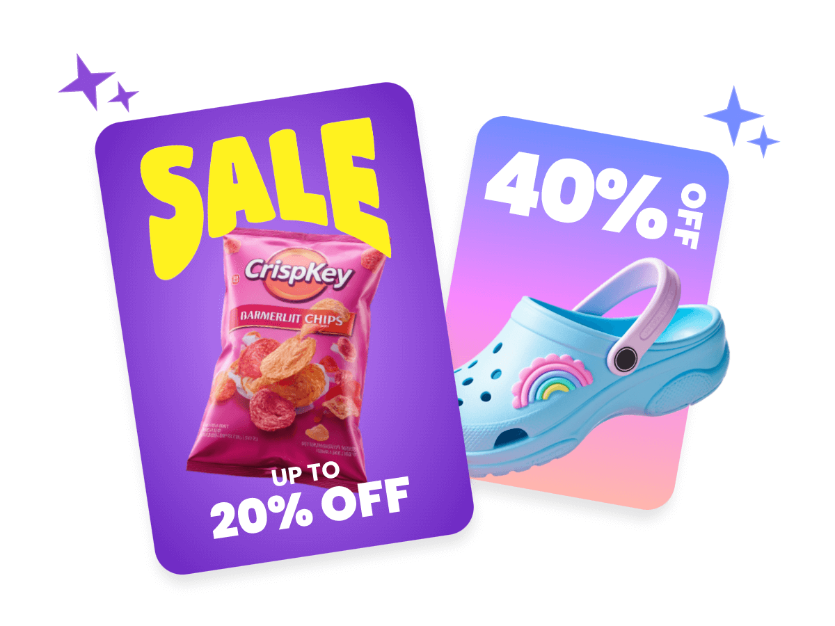 Enhance photos to boost online sale posters like chips and cros