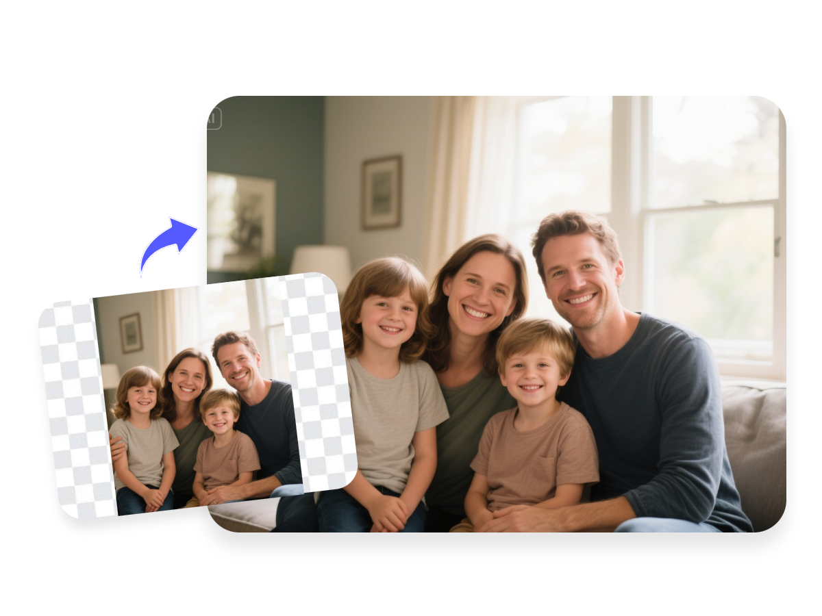 Enlarge a family photo with pxbee image extender