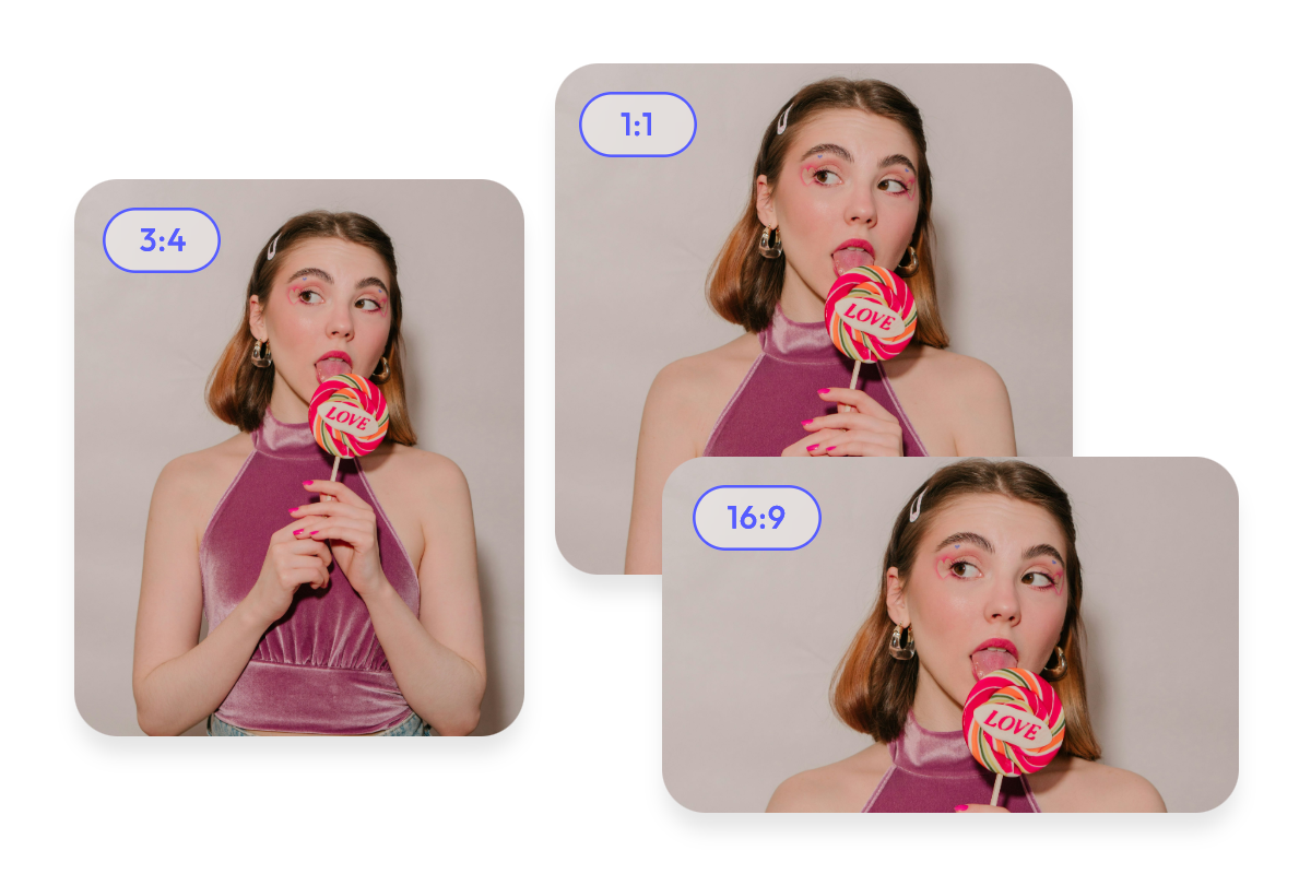 Expand a girl image to various aspect ratio with pxbee image extender