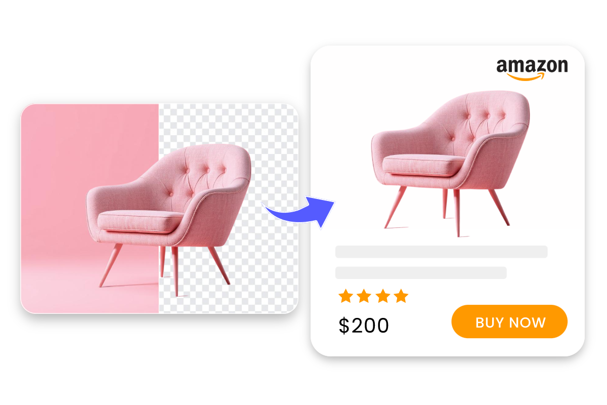 Remove background from a sofa picture and use it as a product listing in amazon
