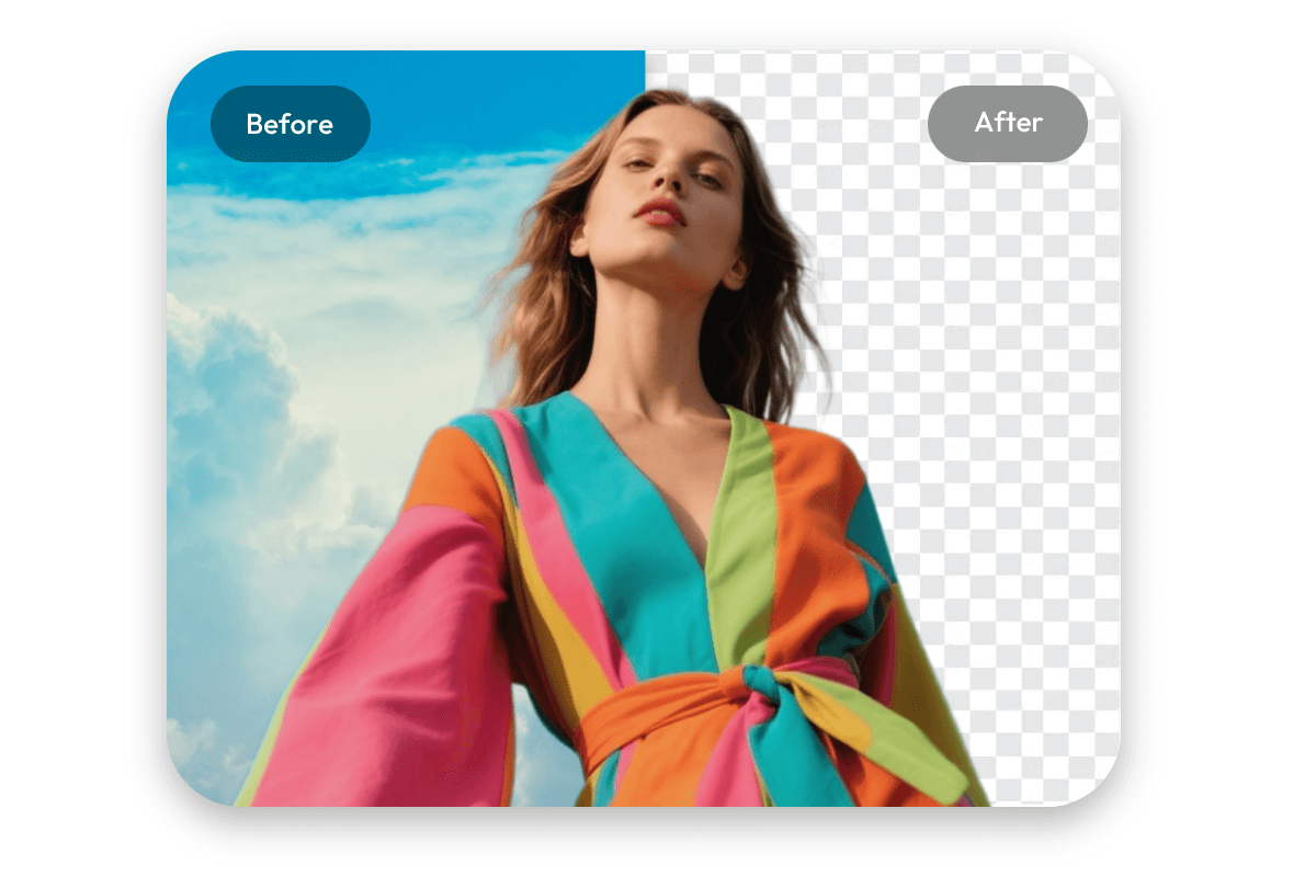 Remove sky from a photo of a female portrait