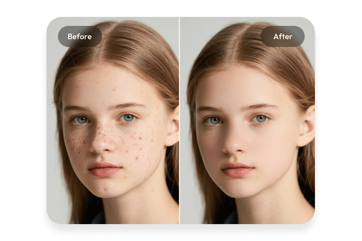 Remove spots from a photo of a girl