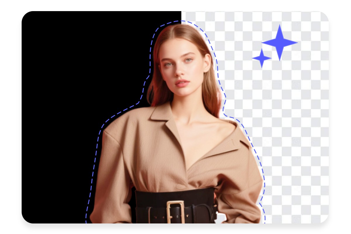 Remove the black background from a pretty girl image in pxbee