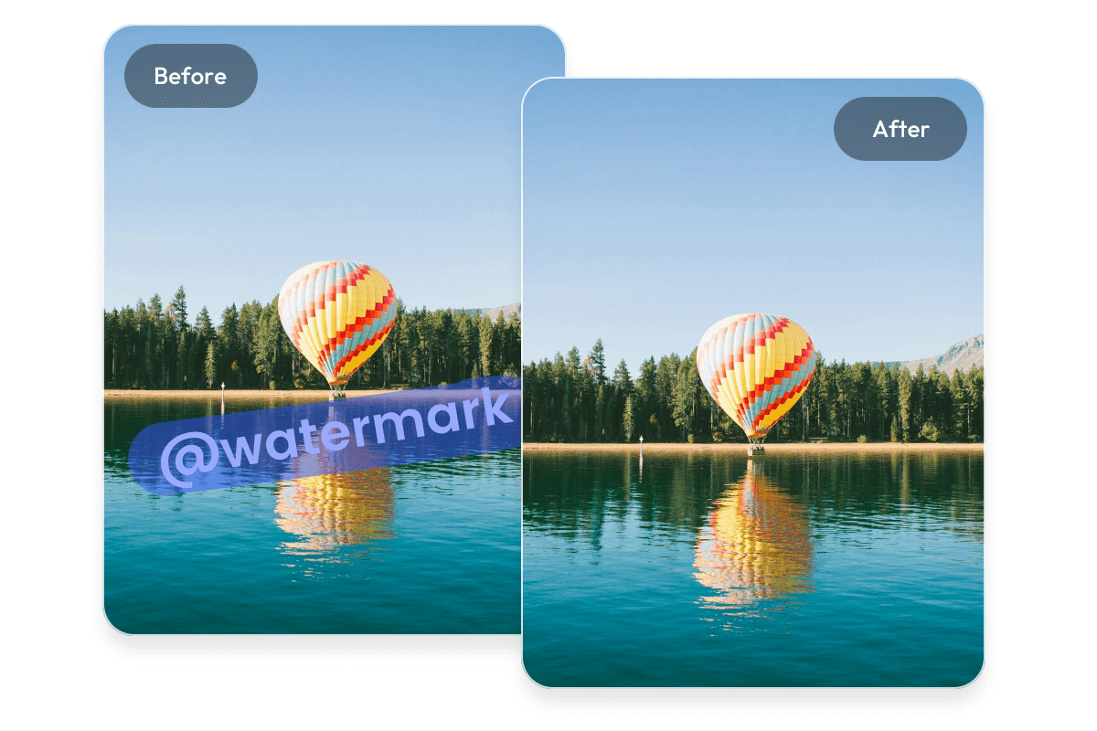 Remove watermark from a photo of a hot balloon