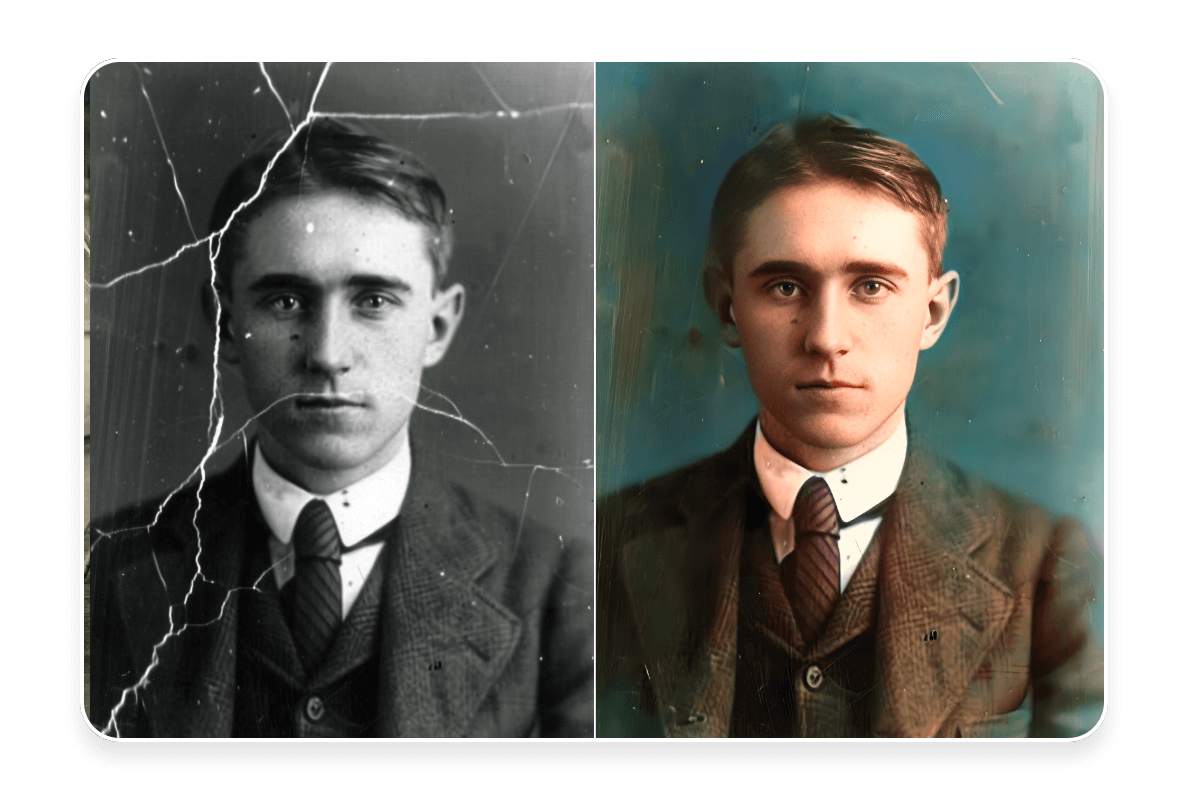 Restore the old man photo