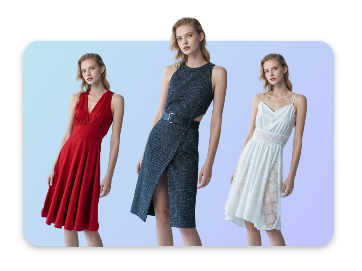 Show off multiple outfits on one model photo